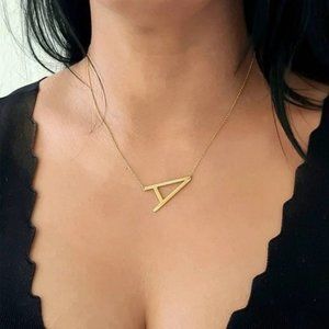 18k Gold Plated Initial Letter “A” Pendant Necklace